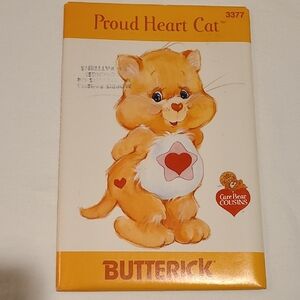 Care Bear Cousins Proud Heart Cat Butterick Sewing Pattern 3377 Stuffed Toy